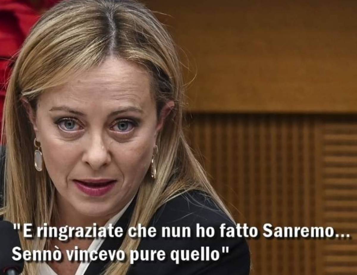 Meloni pigliatutto: “Avrei vinto anche Sanremo”. Scoppia l’ironia web Meloni pigliatutto: “Avrei vinto anche Sanremo”. Scoppia l’ironia web