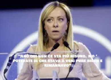 “Mo ‘o potevate dì che stava a venì Biden”, vignetta sulla Meloni a Kiev