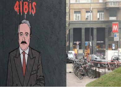 “Save 41 bis” “Salvate il 41 bis”: Falcone nel murales di Palombo