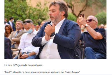 “Stavolta ce devo annà veramente al santuario del Divino Amore”, la vignetta su Luciano Nobili