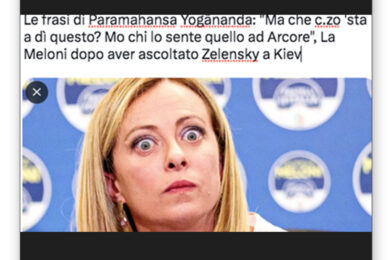 “Mo’ chi lo sente questo di Arcore”, la vignetta su Meloni-Zelensky