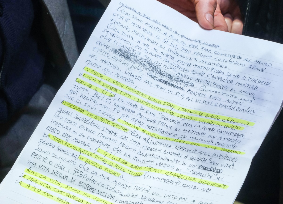 Cospito, la salute e la lettera: “Pronto a morire per far capire il 41-bis Cospito, la salute e la lettera: “Pronto a morire per far capire il 41-bis