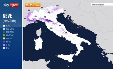 Meteo neve, ancora in pianura. La mappa con le città “imbiancate”