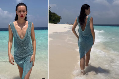 Paola Turani sulle spiagge delle Maldive con marito e figlio. Le foto