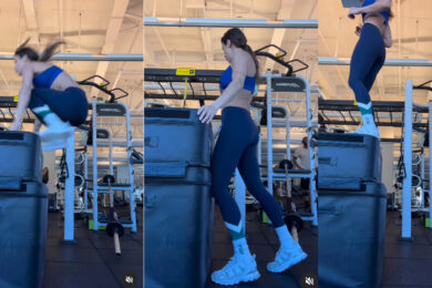 Canalis show: dagli allenamenti sportivi al reggiseno via e il perizoma.. Foto