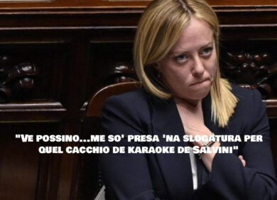 Karaoke Salvini-Meloni: “Me so’ presa ‘na slogatura per quel cacchio…”