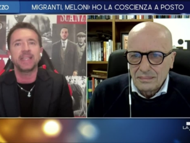 Karaoke Meloni-Salvini, scontro a fuoco Sallusti-Scanzi. VIDEO