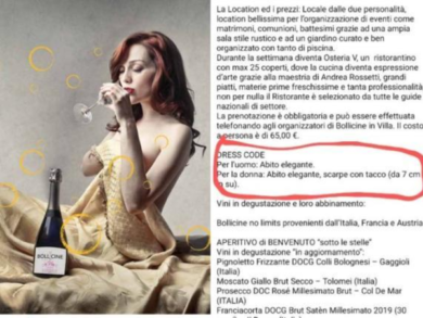 Padova, bufera sul dress code di un evento: “Le donne con tacchi alti dai 7cm”