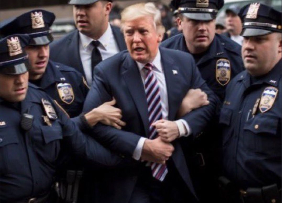 Trump e l’arresto trasformato in show: le foto (finte) che spopolano in rete Trump e l’arresto trasformato in show: le foto (finte) che spopolano in rete