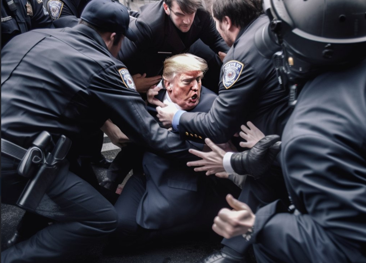 Trump e l’arresto trasformato in show: le foto (finte) che spopolano in rete Trump e l’arresto trasformato in show: le foto (finte) che spopolano in rete