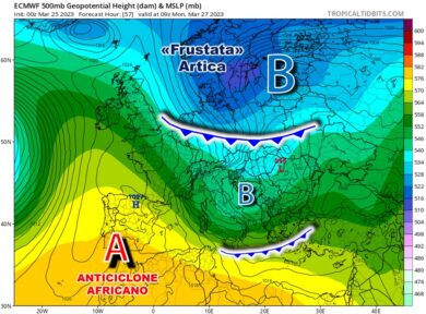 Meteo, “frustata” artica sull’Italia con piogge, neve e freddo