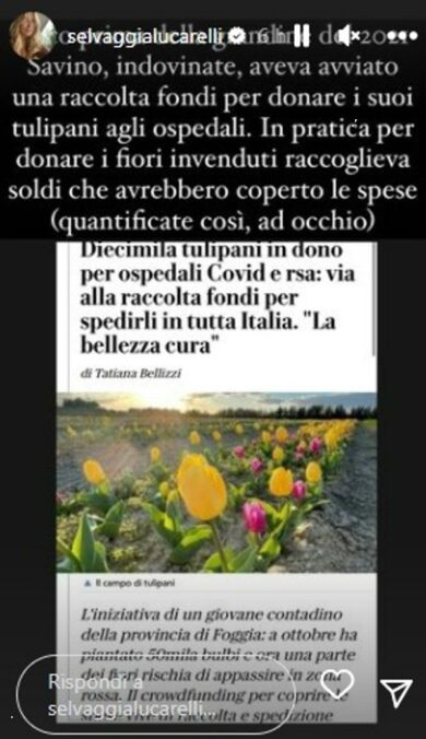 Il floricoltore piange miseria sui social. Lucarelli lo stronca: “Già fatto”