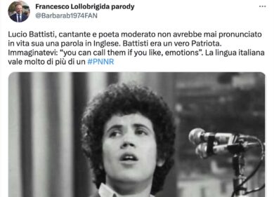 Francesco Lollobrigida: su twitter la parodia very politically scorrect