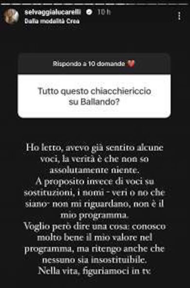 “Ballando con le stelle”: fuori la Lucarelli dentro la D’urso? Lei risponde…