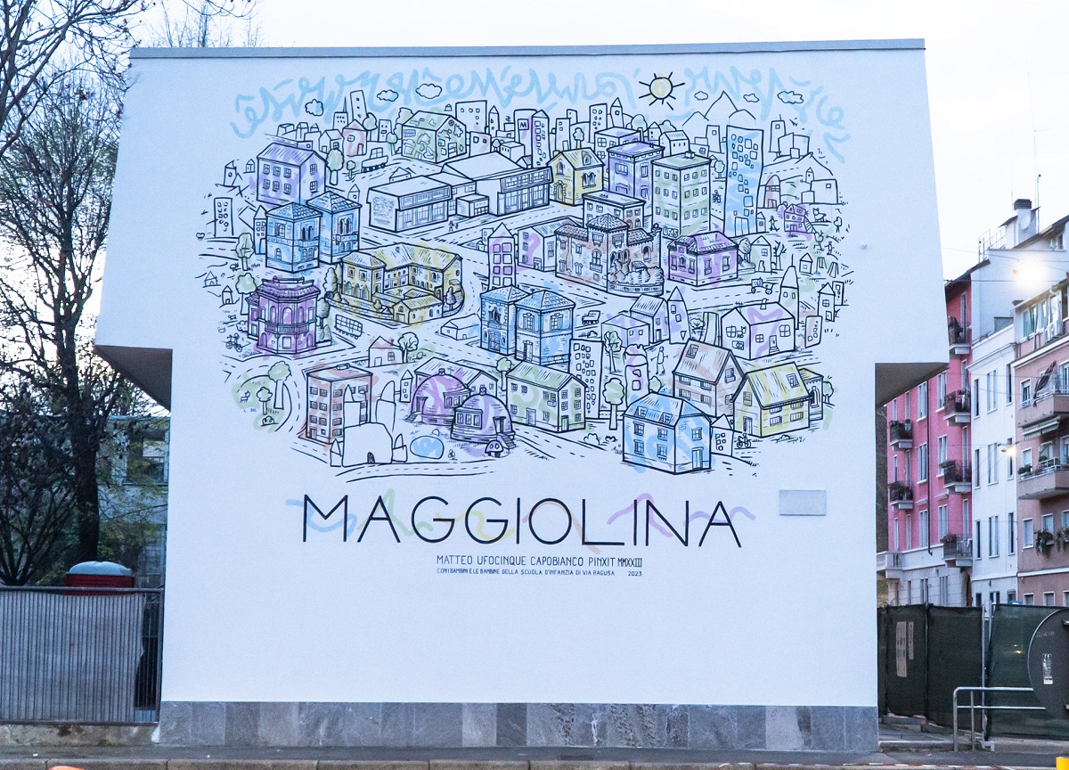 Milano, il murale della Maggiolina ideato dai bambini del quartiere. FOTO