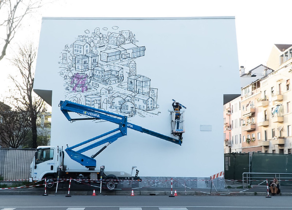 Milano, il murale della Maggiolina ideato dai bambini del quartiere. FOTO