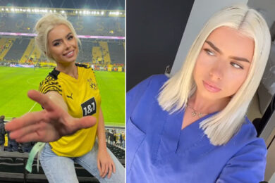 Infermiera più sensuale del calcio: Kim in soccorso del campione infortunato