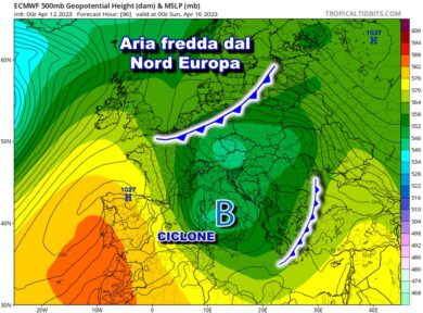 Meteo weekend, nuovo ciclone. Piogge forti e neve a quote basse