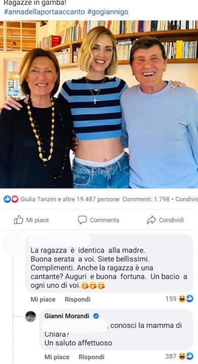 Chiara Ferragni viene scambiata per la figlia di Gianni Morandi