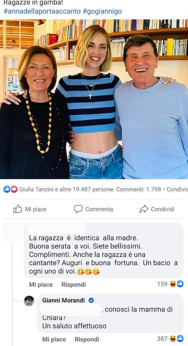 Anna Dan Chiara Ferragni Gianni Morandi Anna Dan Chiara Ferragni Gianni Morandi