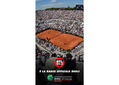 RTL 102.5 è la radio ufficiale della 80ª edizione degli Internazionali BNL