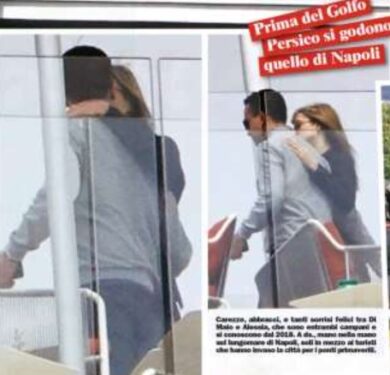 Di Maio e la bella Alessia: tenerezze vista Vesuvio in attesa del Golfo. Foto