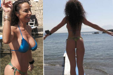 Bikini rosa e lato b da Champions: Wag vince il derby Milan-Inter. Le foto