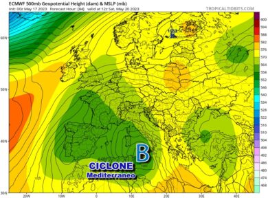 Meteo weekend, nuovo ciclone: in arrivo piogge forti, vento e grandine