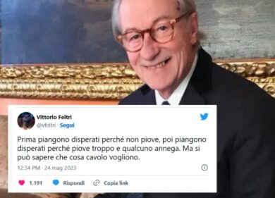 Feltri choc sull’Emilia: “Piangono se non piove, poi perchè qualcuno annega”