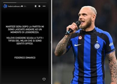 Striscione contro Dimarco: quattro ultrà milanisti indagati