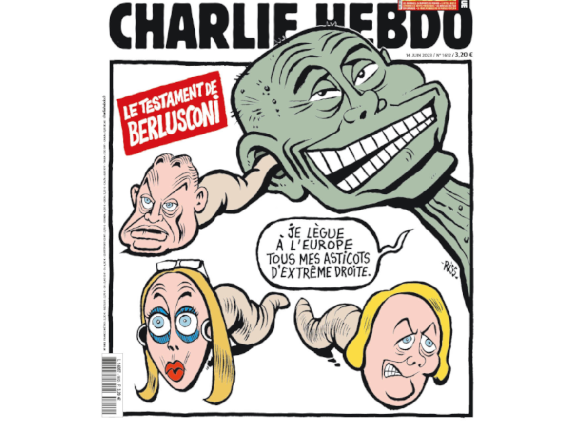 Charlie Hebdo, schiaffo al Cav: “Il padrino Silvio è morto e non ci mancherà”