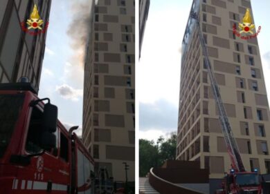 Incendio in via Gallarate: due piani coinvolti, nessun ferito