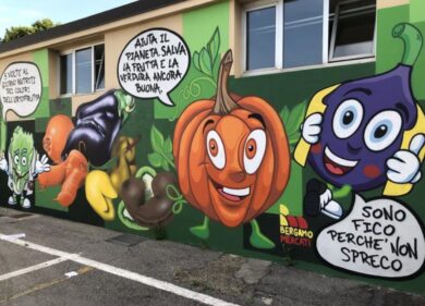 A Bergamo la street art va a braccetto con il mangiare sano