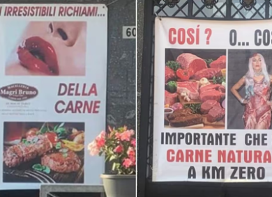 Donne paragonate a pezzi di carne: “Pubblicità sessista”, macelleria nel caos
