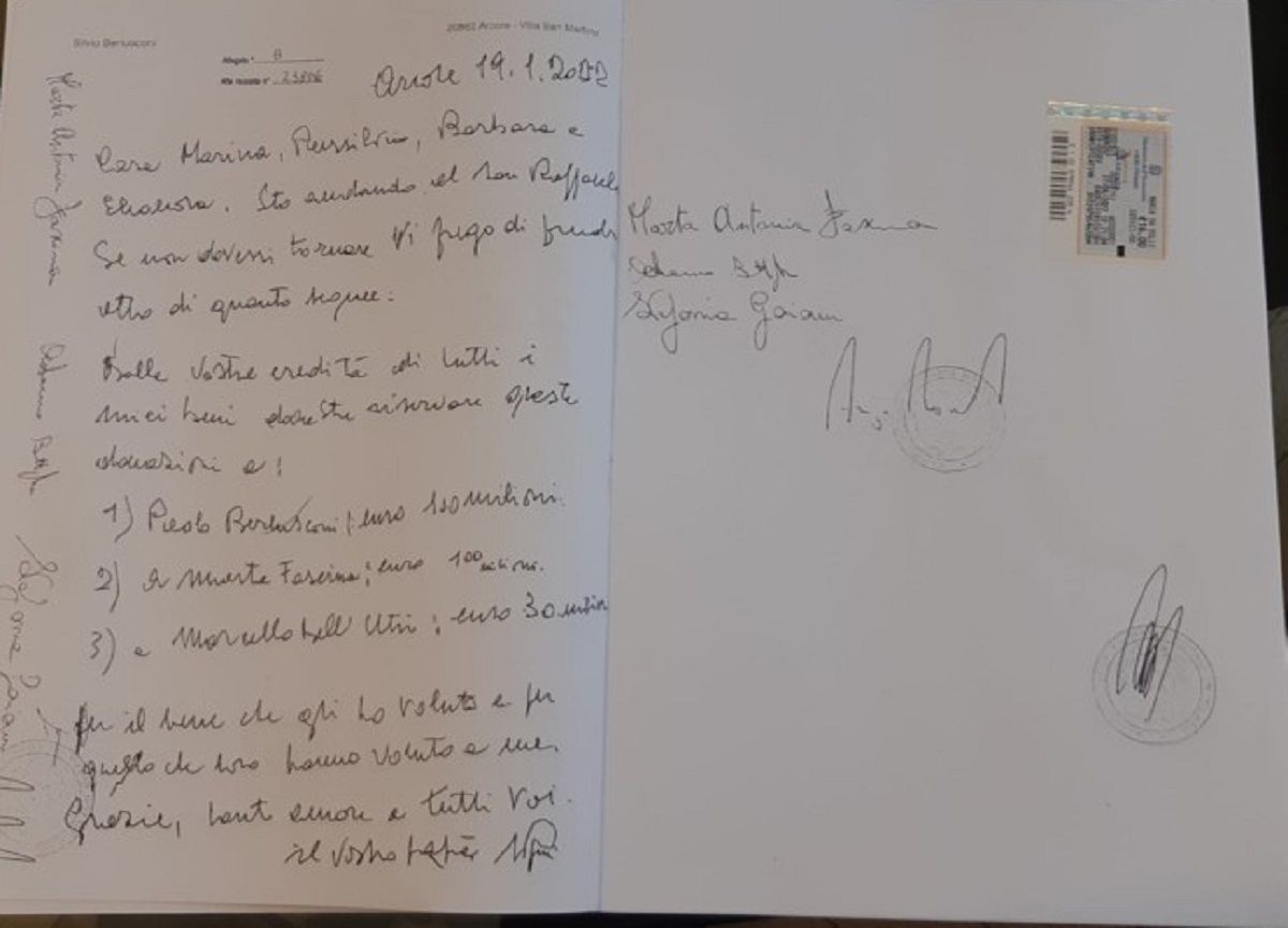 “Se non dovessi tornare…”: la commovente lettera di Berlusconi ai figli