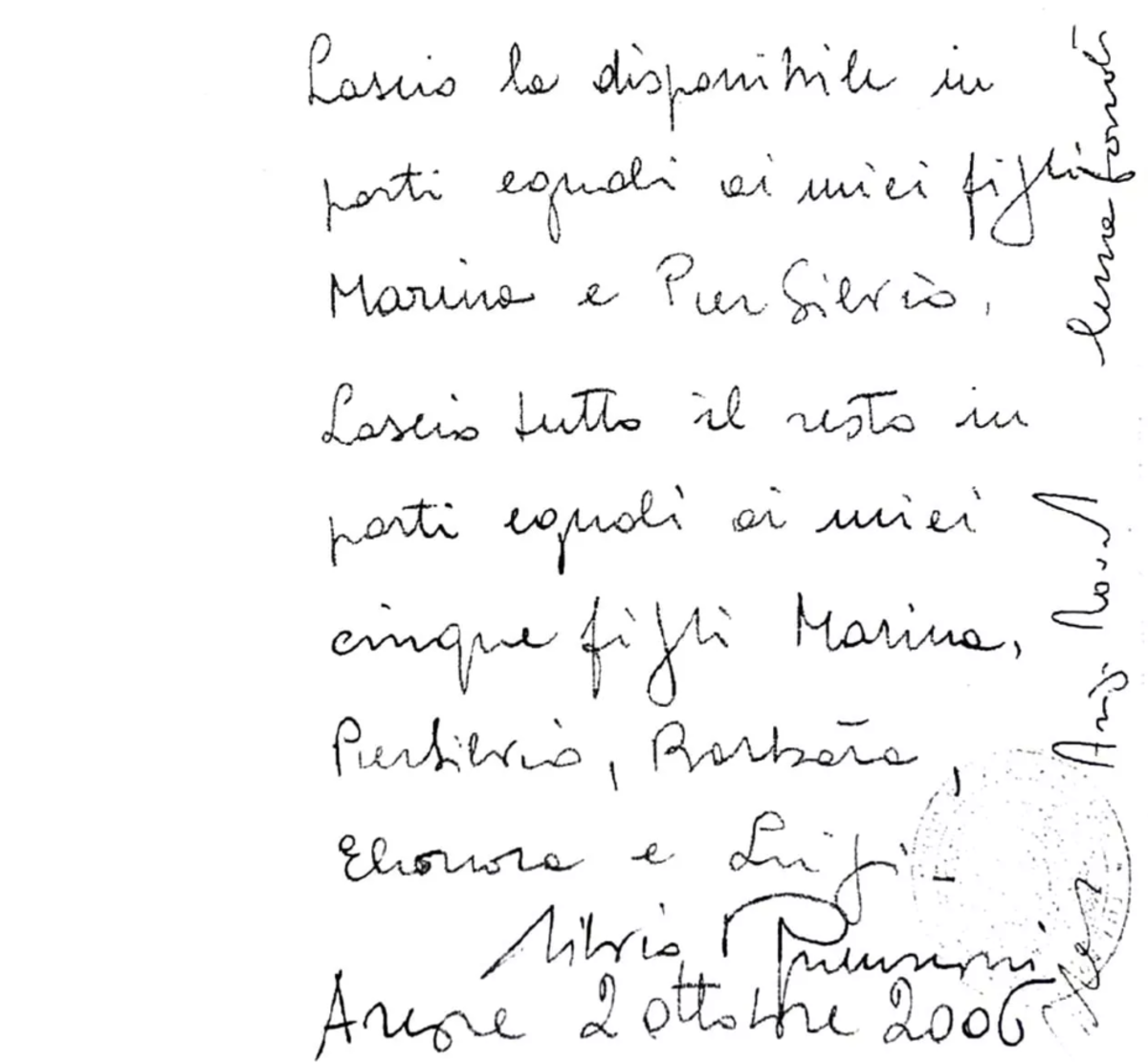 Berlusconi, il testamento olografo del 2006 e del 2020. Poi l’aggiunta del ’22