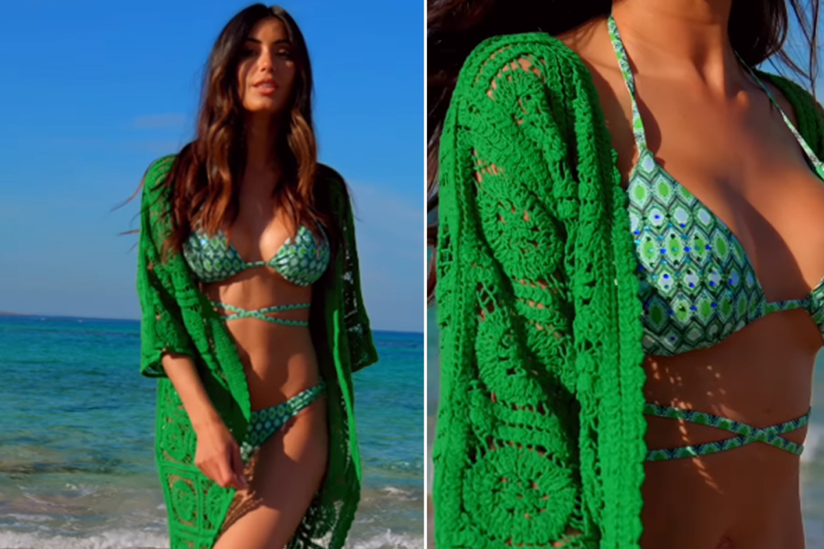 Federica Nargi fa tripletta ‘alla Matri’: costume giallo, bikini e il top.. Federica Nargi fa tripletta ‘alla Matri’: costume giallo, bikini e il top..