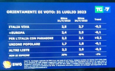 Sondaggio, il Pd sfonda quota 20%. Bene anche il M5S. Sale Fdi