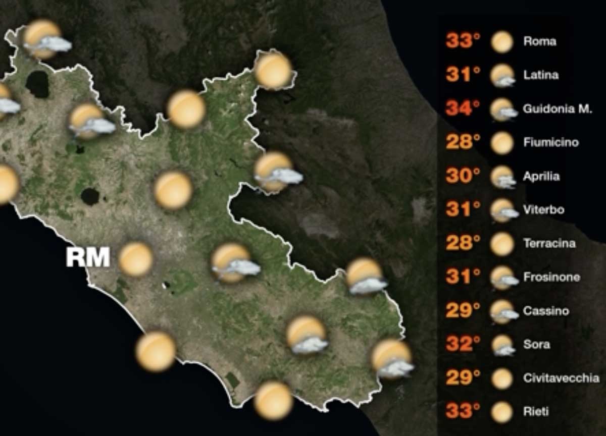 Meteo Roma 2 agosto: parte il trend dell’estate fresca, obiettivo 30 gradi Meteo Roma 2 agosto: parte il trend dell’estate fresca, obiettivo 30 gradi