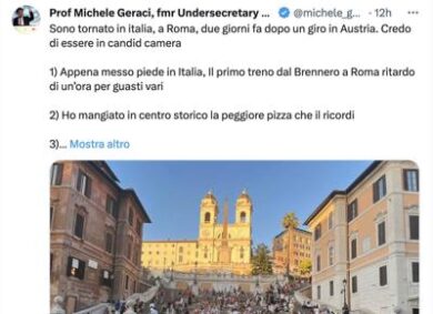 Roma, “La peggior pizza nella città spazzatura”. Geraci e il tweet vergogna