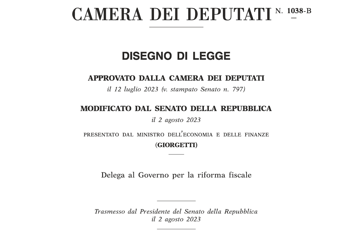 Delega fiscale, ecco il testo integrale in anteprima. Come cambiano le tasse Delega fiscale, ecco il testo integrale in anteprima. Come cambiano le tasse