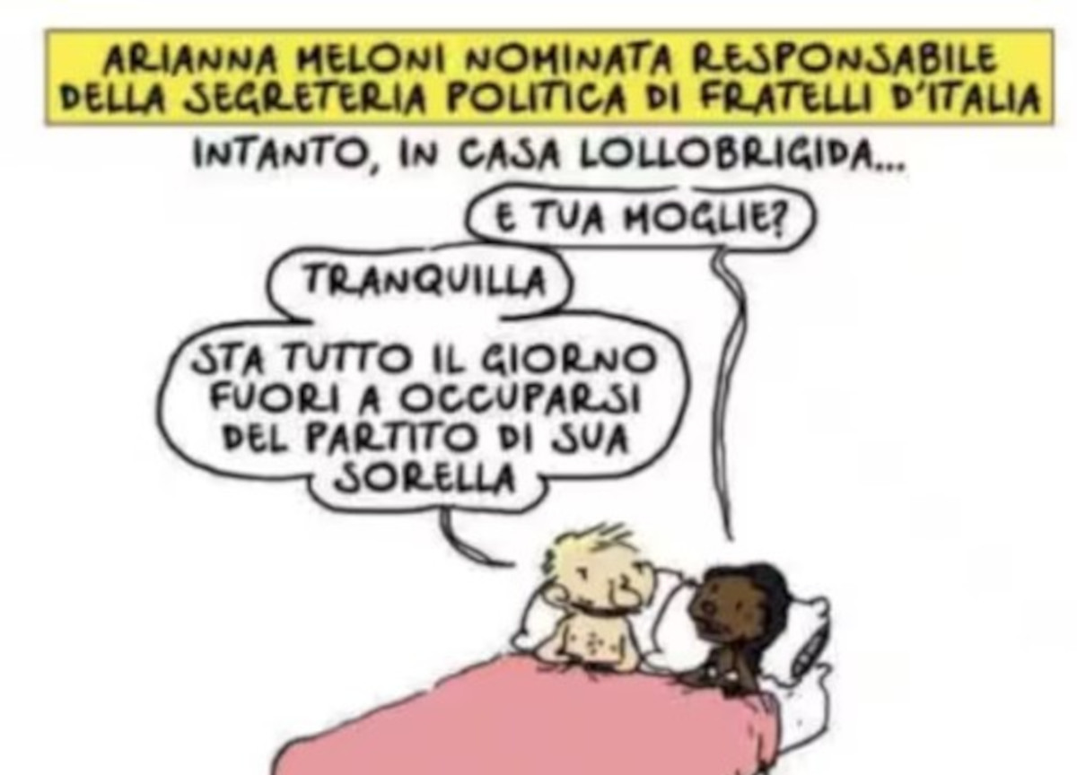 Natangelo torna sotto le lenzuola di casa Lollobrigida-Meloni. La vignetta Natangelo torna sotto le lenzuola di casa Lollobrigida-Meloni. La vignetta