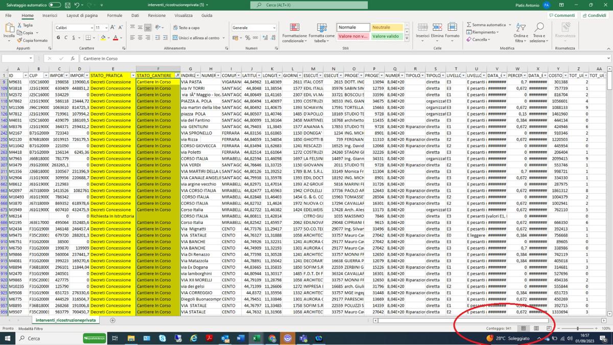 DATO platis Regione Emilia Romagna terremoto DATO platis Regione Emilia Romagna terremoto