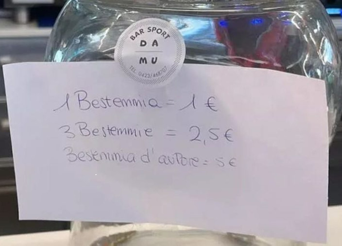 Treviso, ogni bestemmia 1 euro. Bar mette il tariffario per i blasfemi Treviso, ogni bestemmia 1 euro. Bar mette il tariffario per i blasfemi