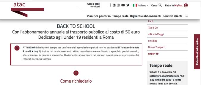 Roma, abbonamenti gratis agli under19, boom di richieste, il sito Atac fa tilt