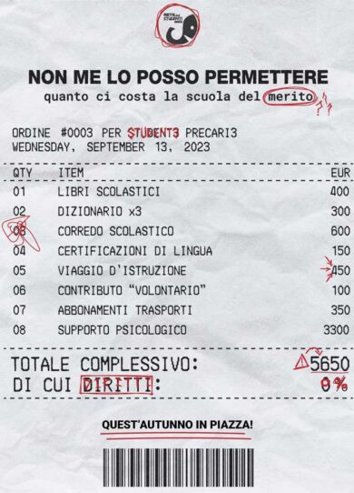 Roma: scuole già in guerra, presidio: “Studiare? Non me lo posso permettere”