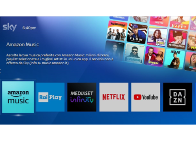Sky, cresce il numero di app disponibili: arriva “Amazon Music”