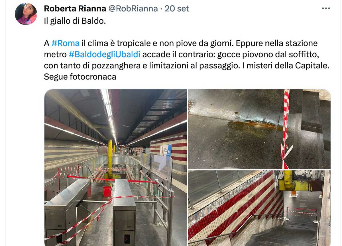 Roma, la metro A fa acqua: piove in stazione, scatta l’ira dei passeggeri