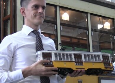 Milano, il modello del tram Atm Carrelli nella Lego House in Danimarca