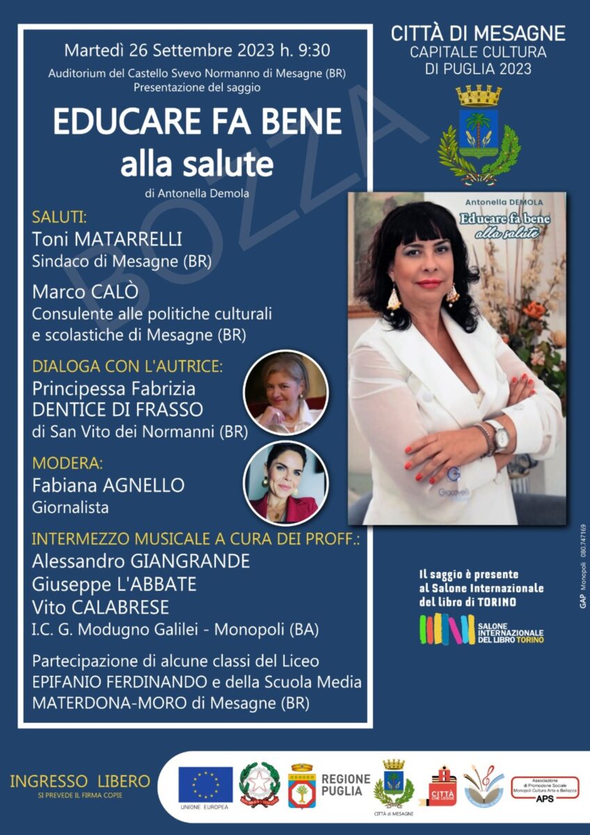 “Educare fa bene alla salute” di Antonella Demola sbarca in libreria “Educare fa bene alla salute” di Antonella Demola sbarca in libreria